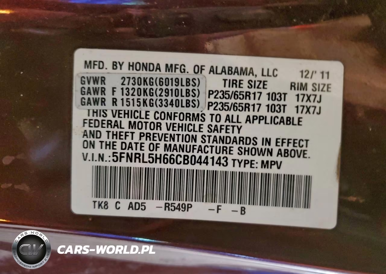2012 Honda Odyssey Exl VIN:5FNRL5H66CB044143 - 13