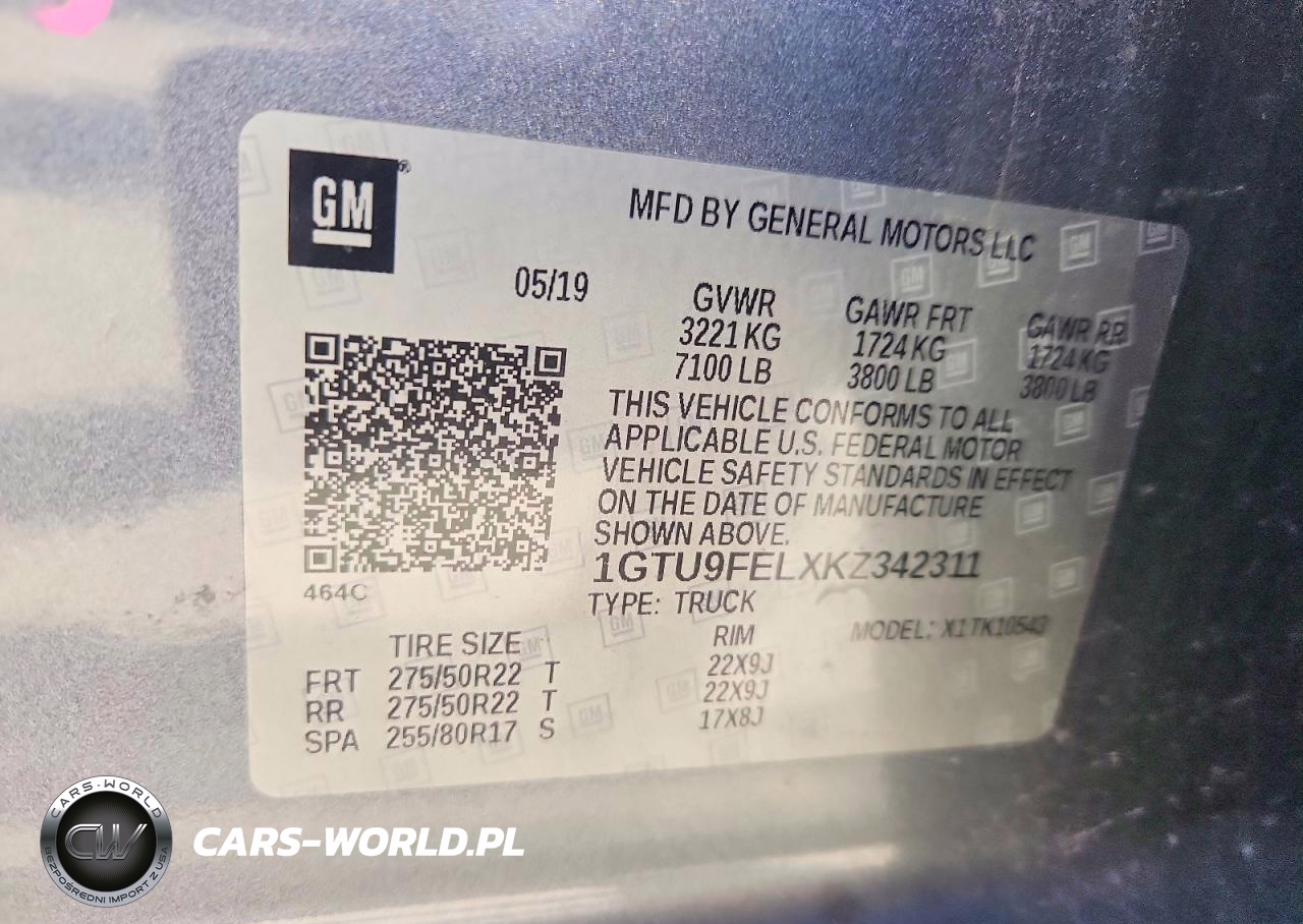 2019 GMC Sierra VIN:1GTU9FELXKZ342311 - 12