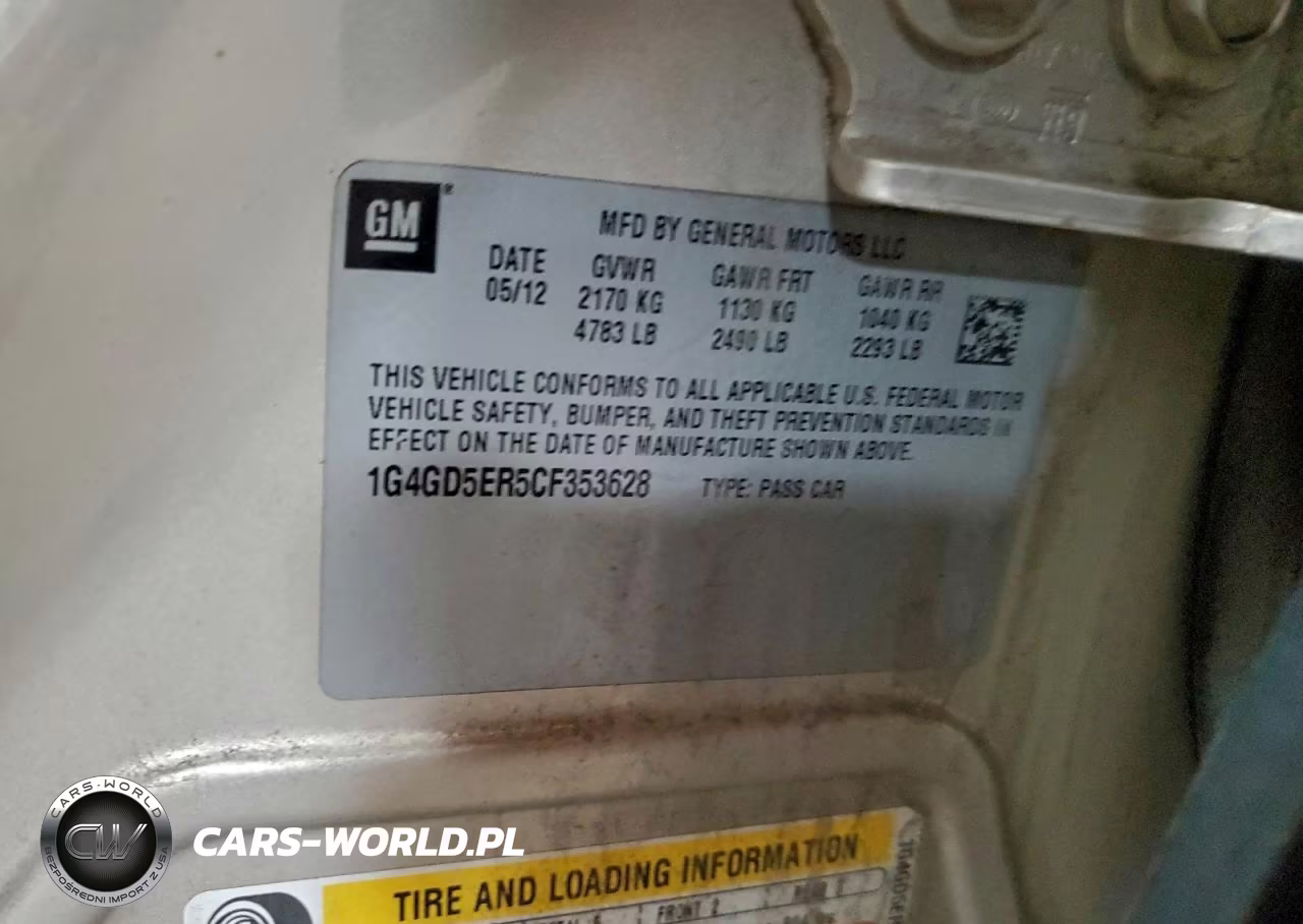2012 Buick Lacrosse Premium VIN:1G4GD5ER5CF353628 - 12