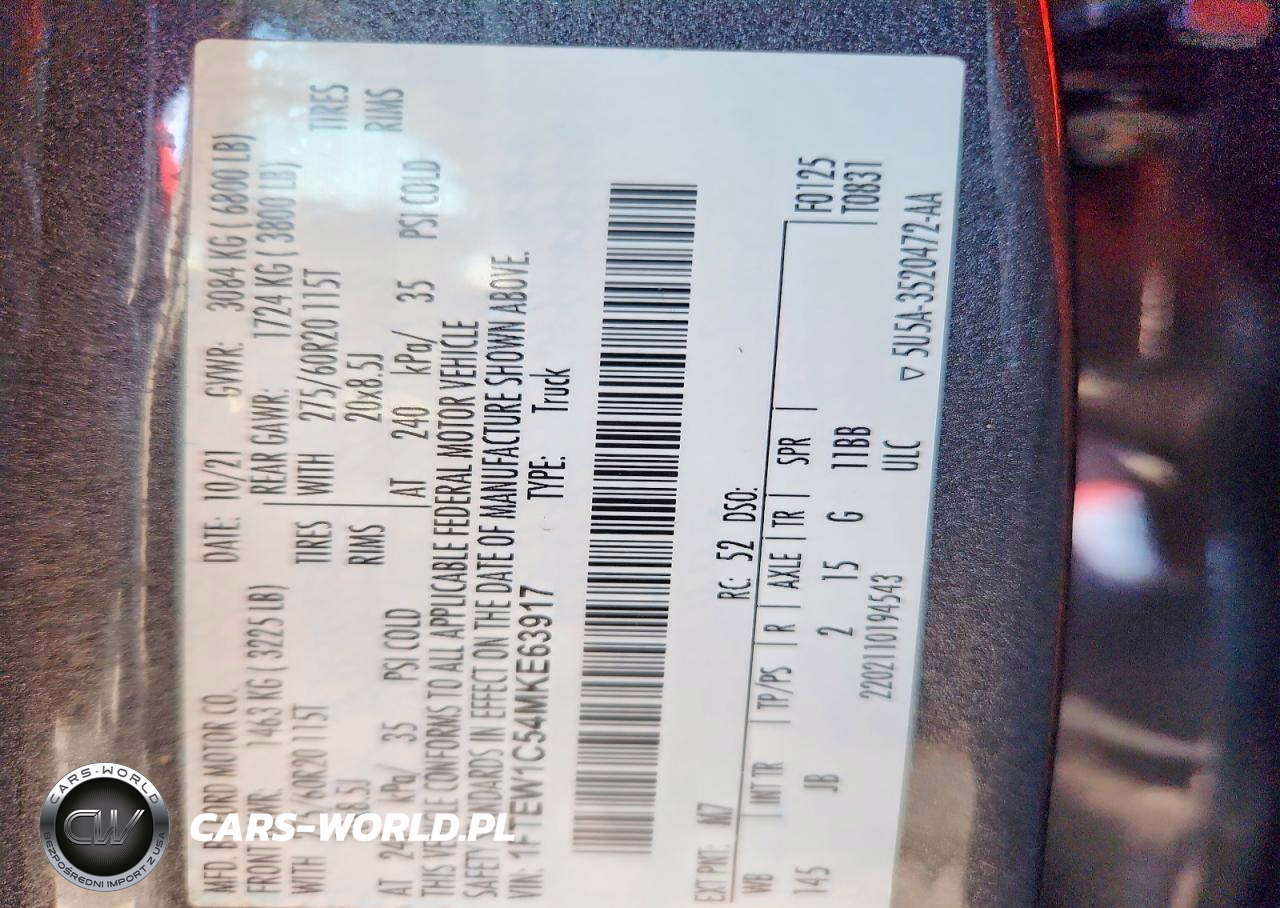 2021 Ford F150 Supercrew VIN:1FTEW1C54MKE63917 - 12