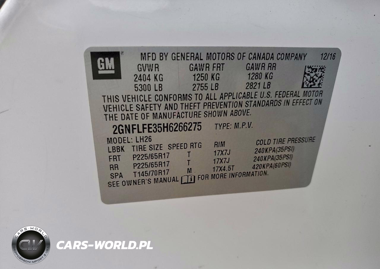 2017 Chevrolet Equinox Lt VIN:2GNFLFE35H6266275 - 13