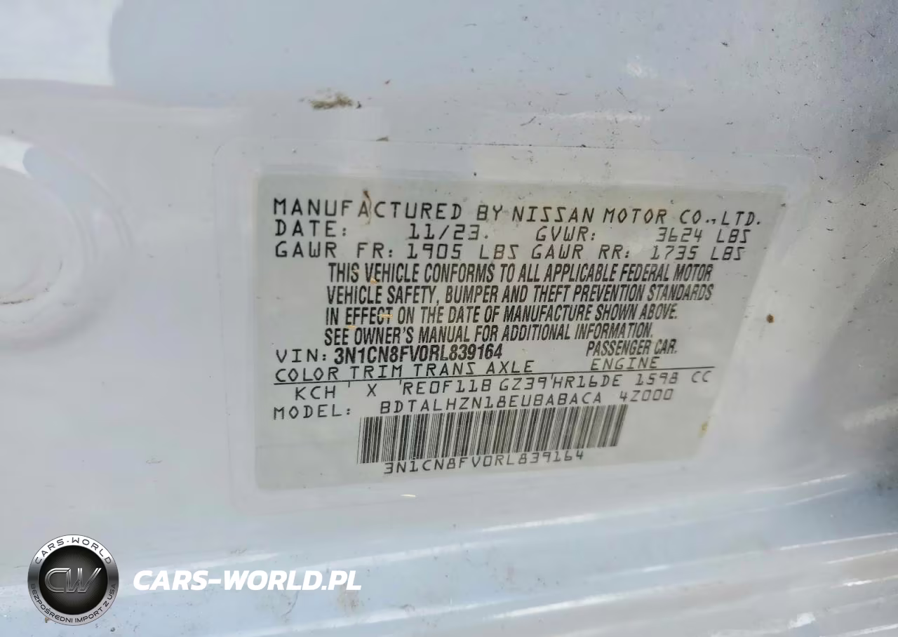 2024 Nissan Versa Sr VIN:3N1CN8FV0RL839164 - 12