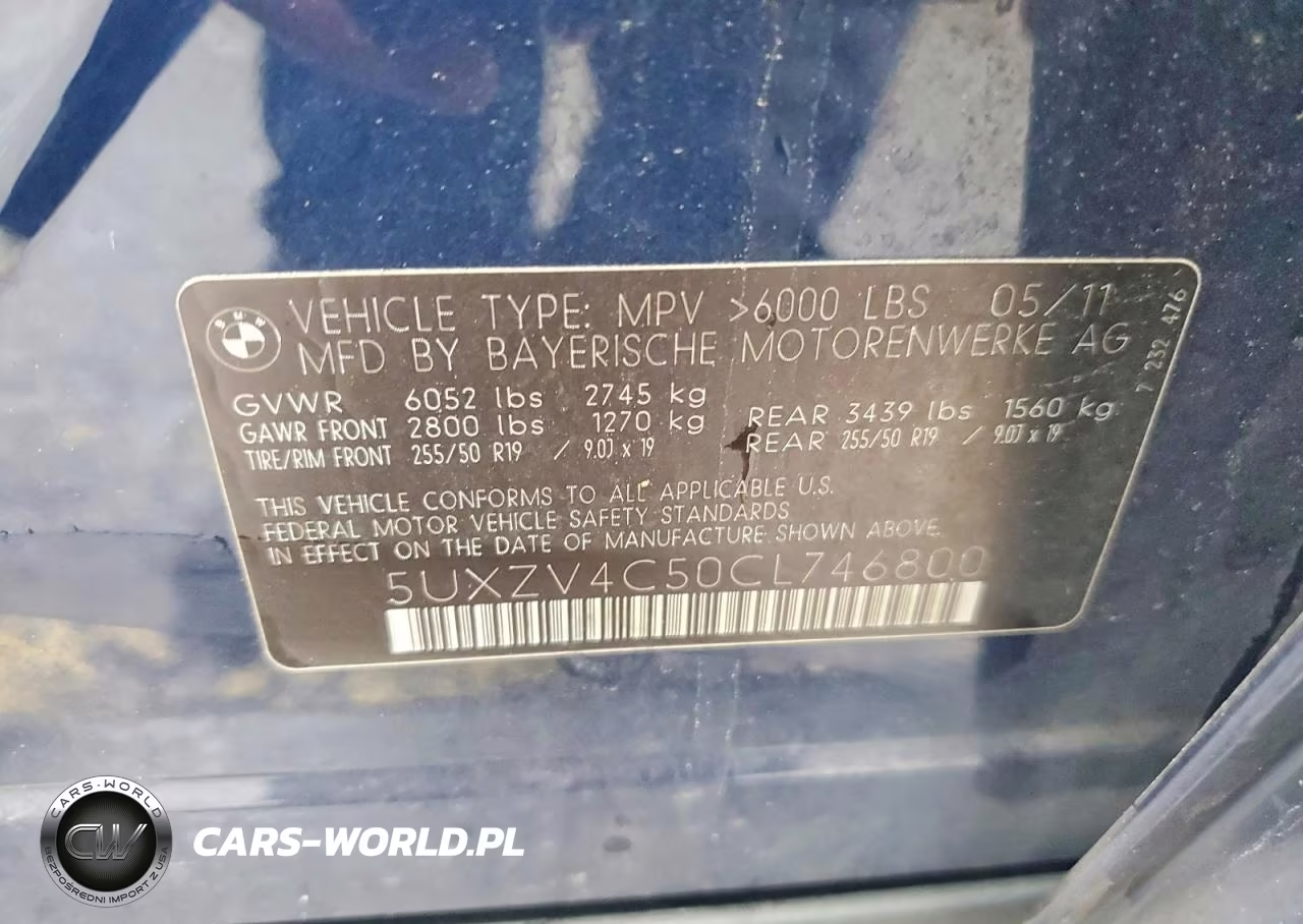 2012 BMW X5 xDrive35I VIN:5UXZV4C50CL746800 - 12