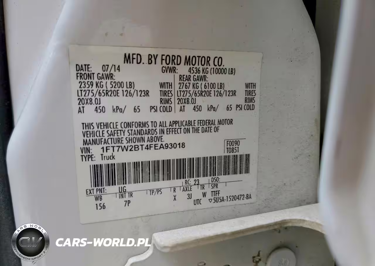 2015 Ford F250 Super Duty VIN:1FT7W2BT4FEA93018 - 12