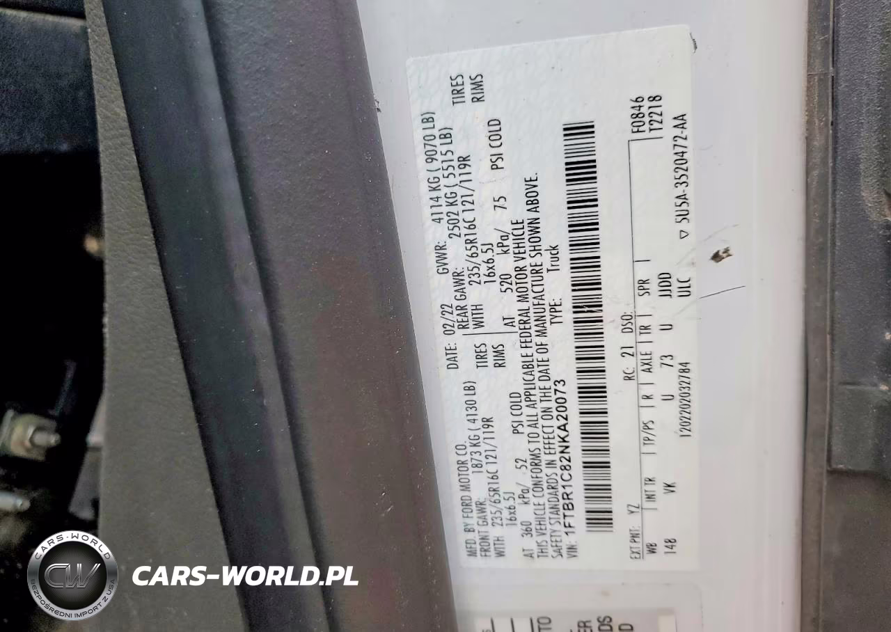 2022 Ford Transit 250 Utility - Service Van VIN:1FTBR1C82NKA20073 - 14