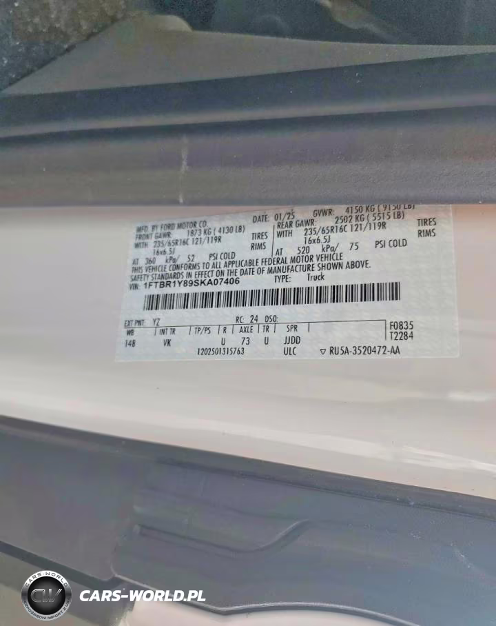 2025 Ford Transit T-250 Delivery Van VIN:1FTBR1Y89SKA07406 - 14