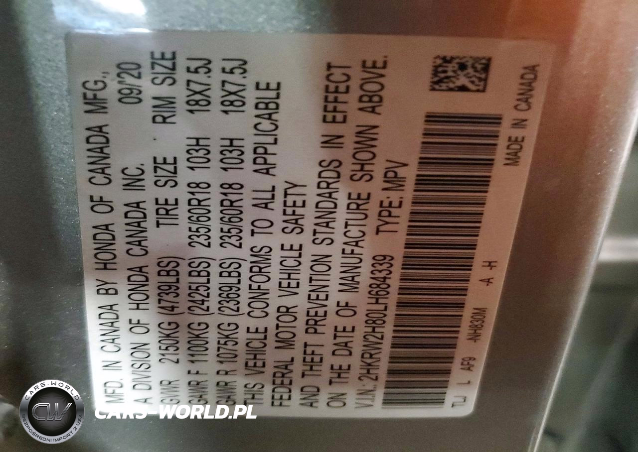 2020 Honda Cr-V Exl VIN:2HKRW2H80LH684339 - 13