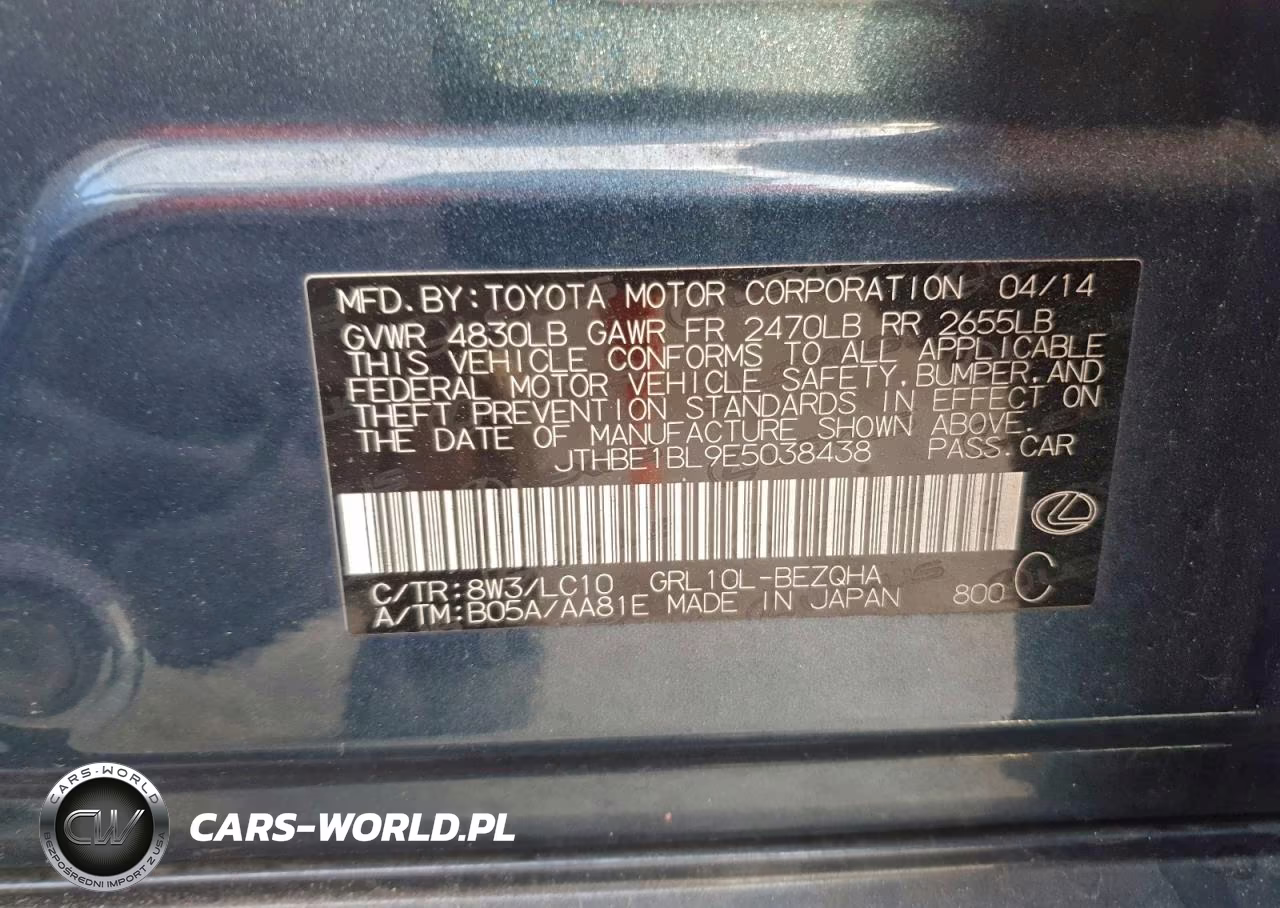 2014 Lexus Gs 350 Base VIN:JTHBE1BL9E5038438 - 13