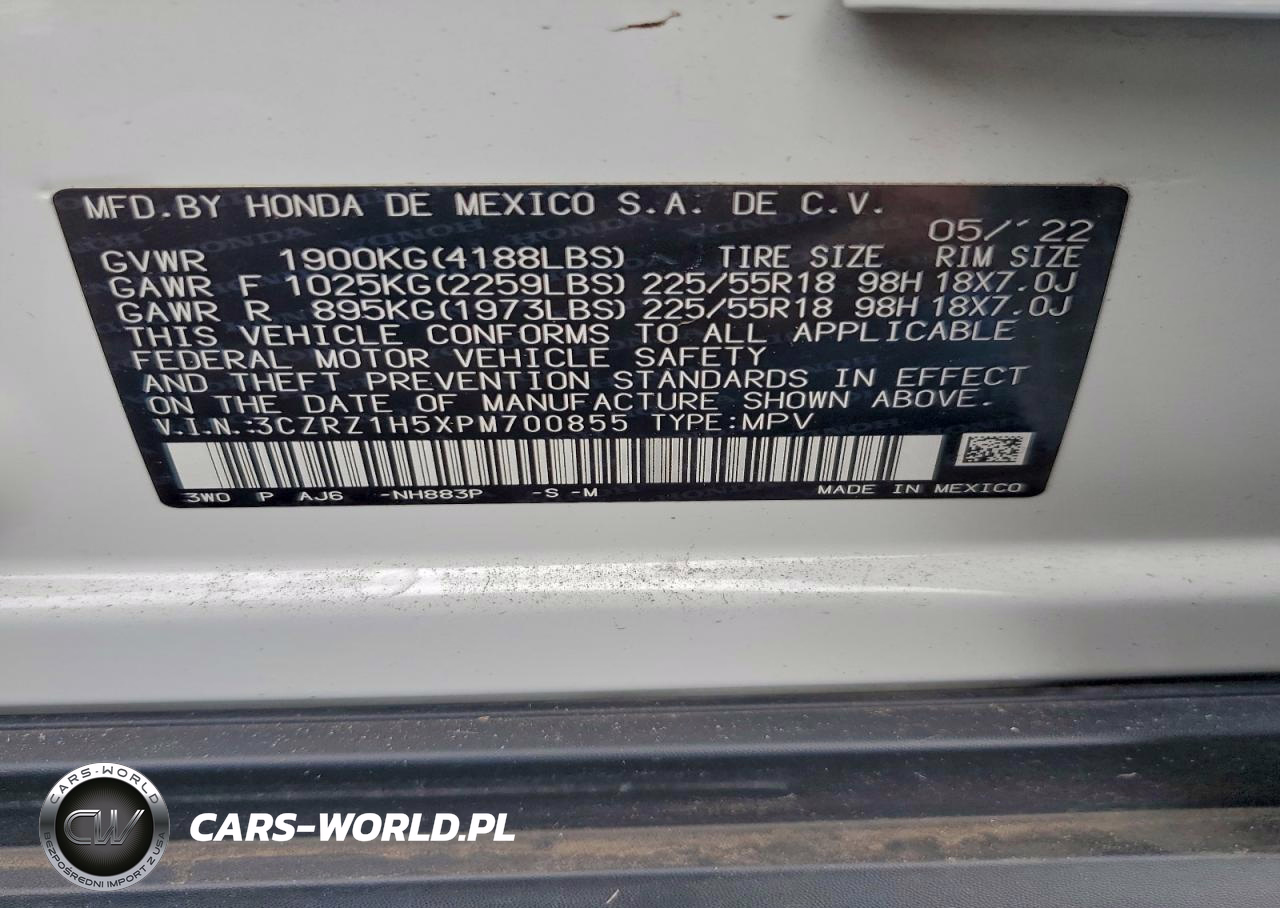 2023 Honda Hr-V Sport VIN:3CZRZ1H5XPM700855 - 13