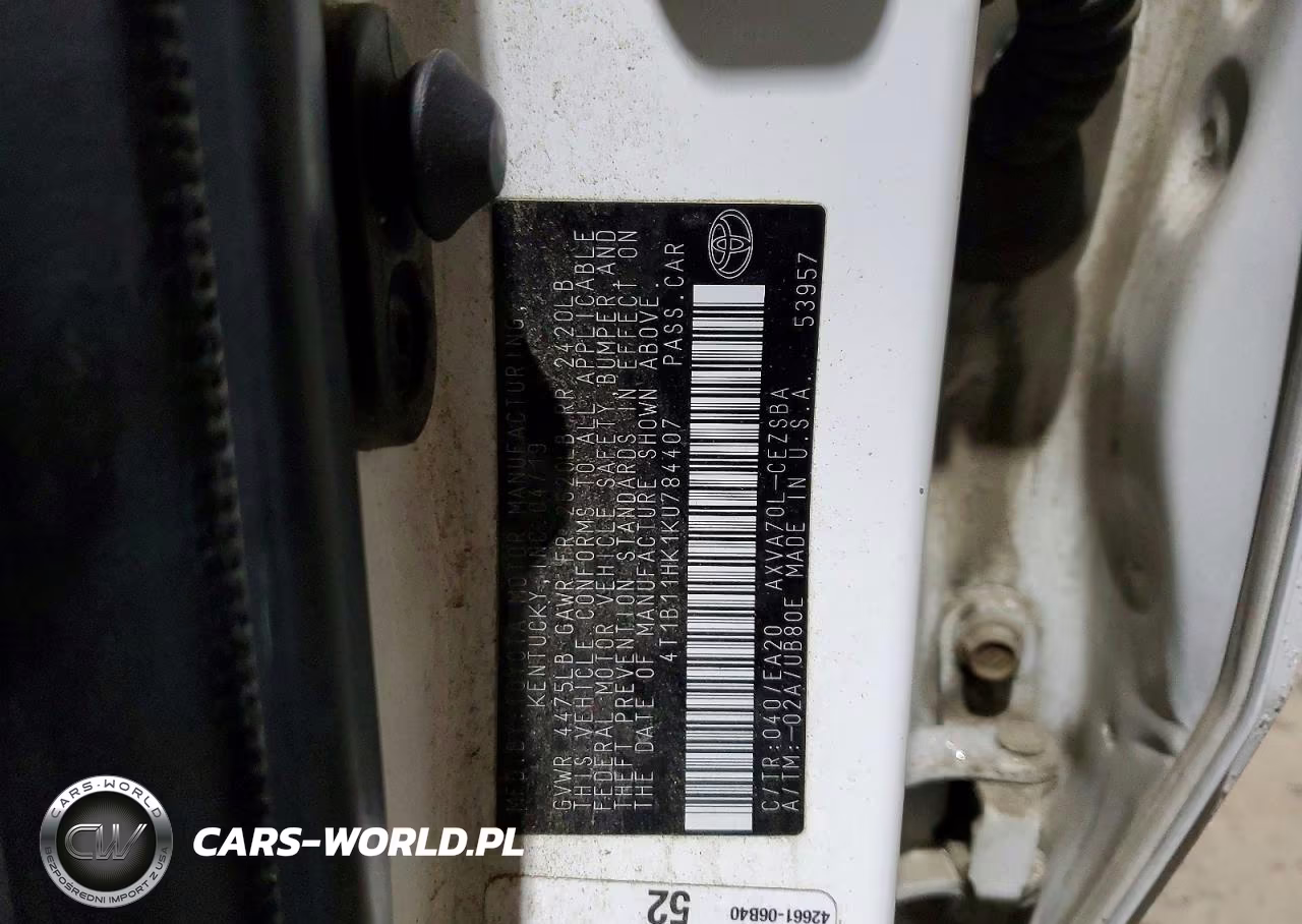 2019 Toyota Camry VIN:4T1B11HK1KU784407 - 12