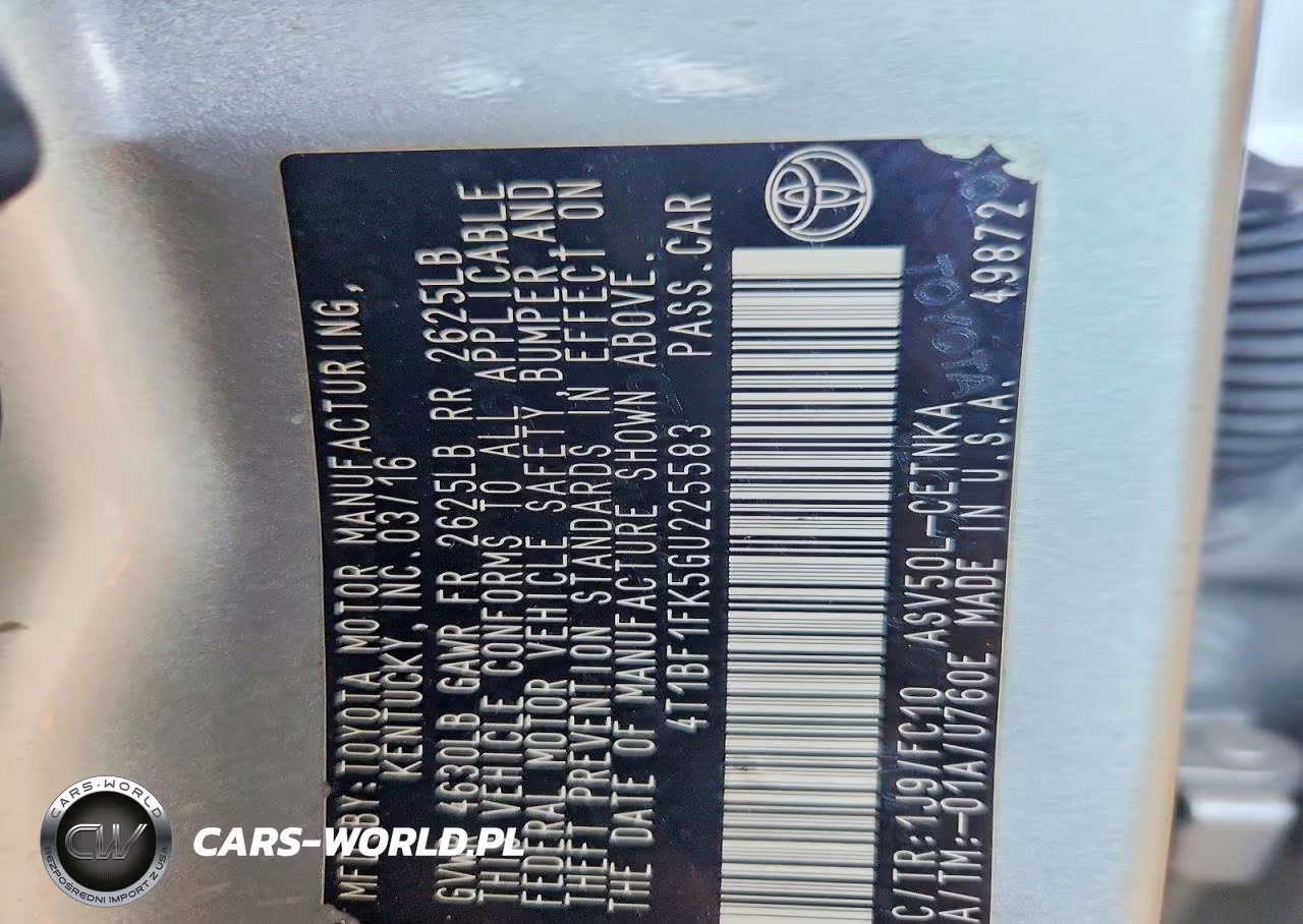 2016 Toyota Camry Le VIN:4T1BF1FK5GU225583 - 12