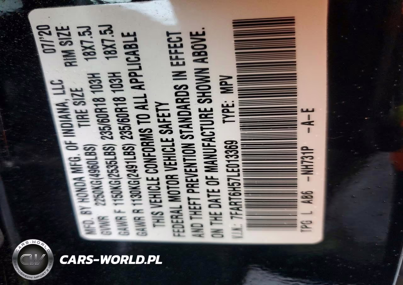 2020 Honda Cr-V Ex VIN:7FART6H57LE013369 - 13