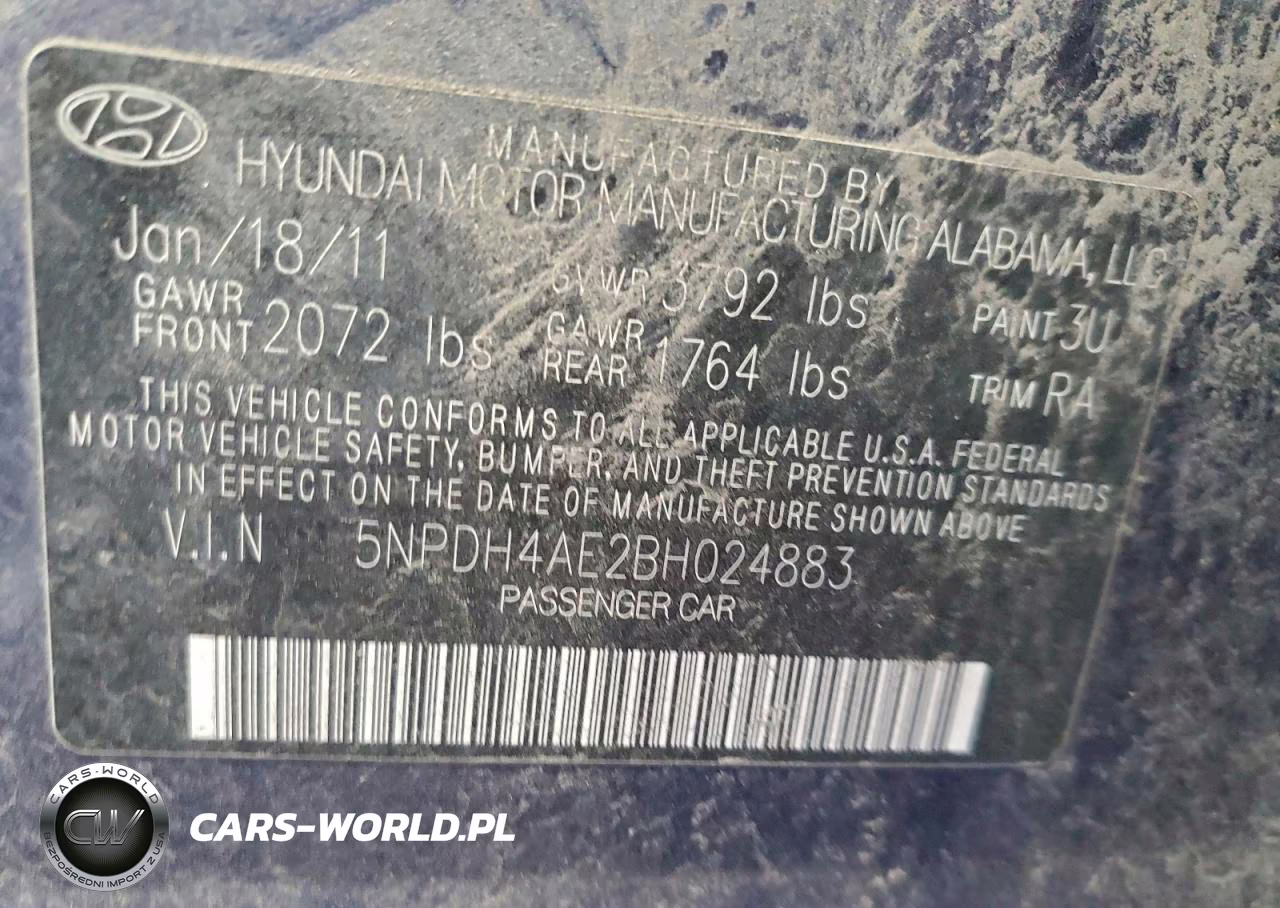 2011 Hyundai Elantra Gls VIN:5NPDH4AE2BH024883 - 12