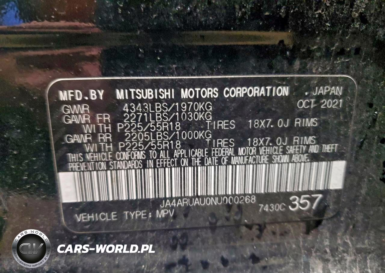 2022 Mitsubishi Outlander Sport Es VIN:JA4ARUAU0NU000268 - 13