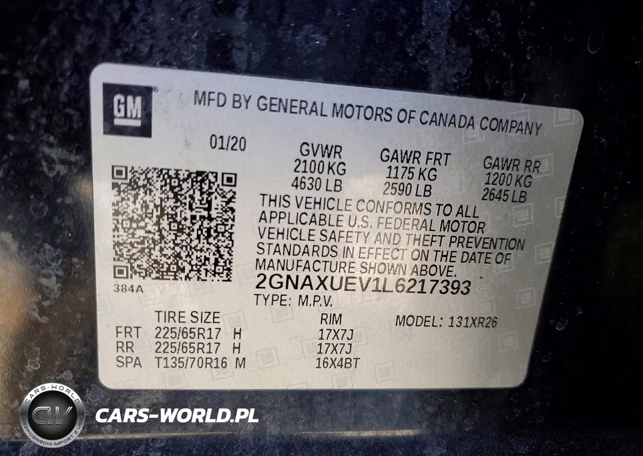 2020 Chevrolet Equinox Lt VIN:2GNAXUEV1L6217393 - 13