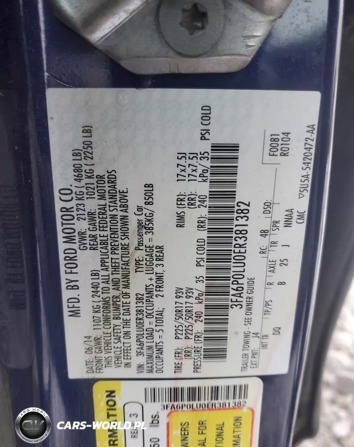 2014 Ford Fusion Se Hybrid VIN:3FA6P0LU0ER381382 - 12