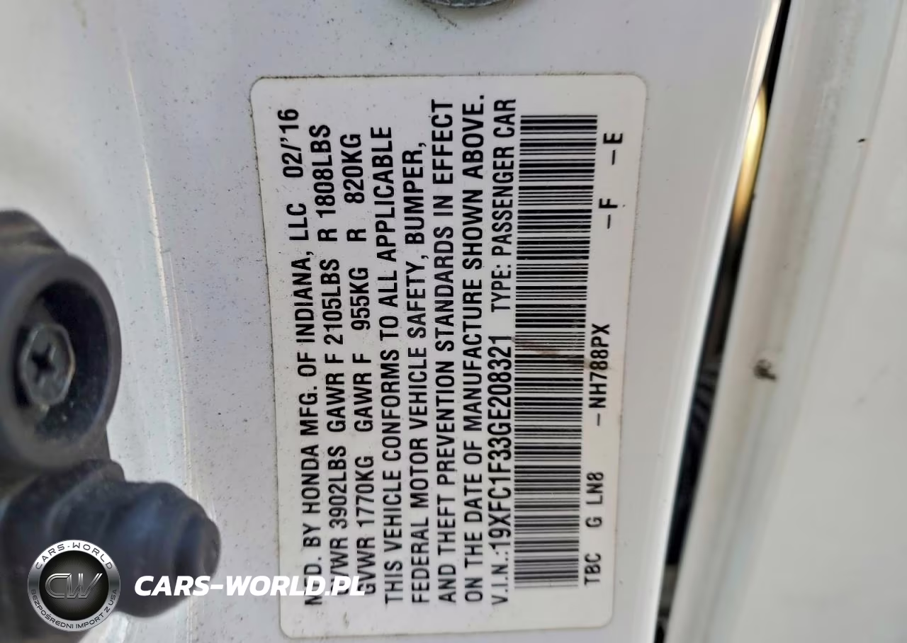 2016 Honda Civic Ex VIN:19XFC1F33GE208321 - 12