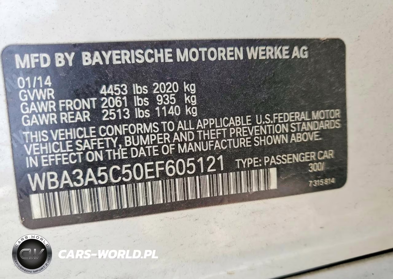 2014 BMW 328 I VIN:WBA3A5C50EF605121 - 12