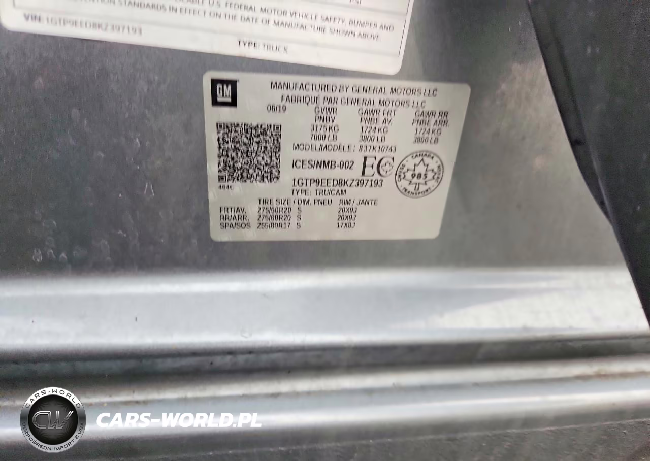 2019 GMC Sierra K1500 At4 VIN:1GTP9EED8KZ397193 - 12