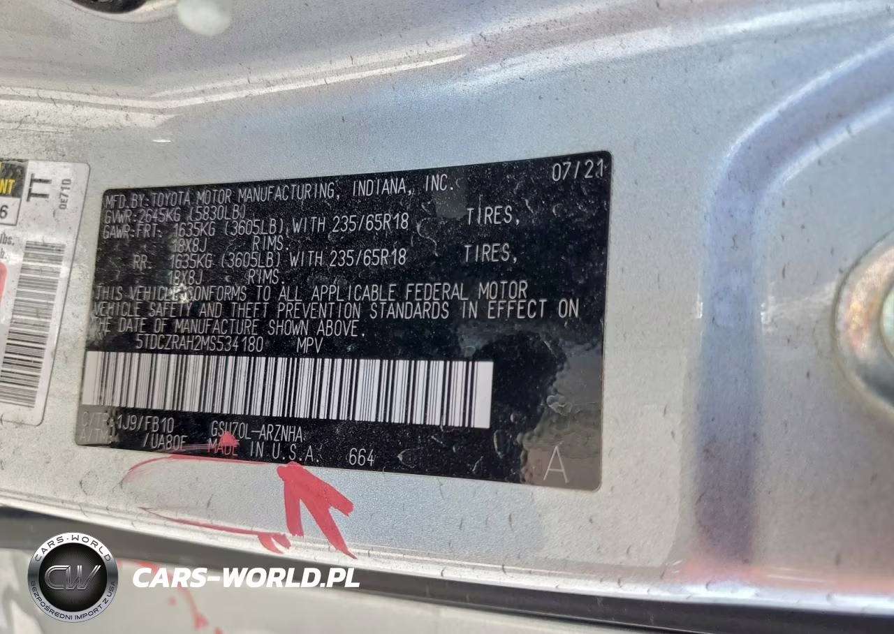 2021 Toyota Highlander L VIN:5TDCZRAH2MS534180 - 14