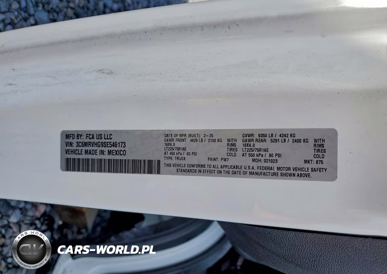 2025 Ram Promaster 3500 Delivery Van VIN:3C6MRVHG9SE546173 - 14