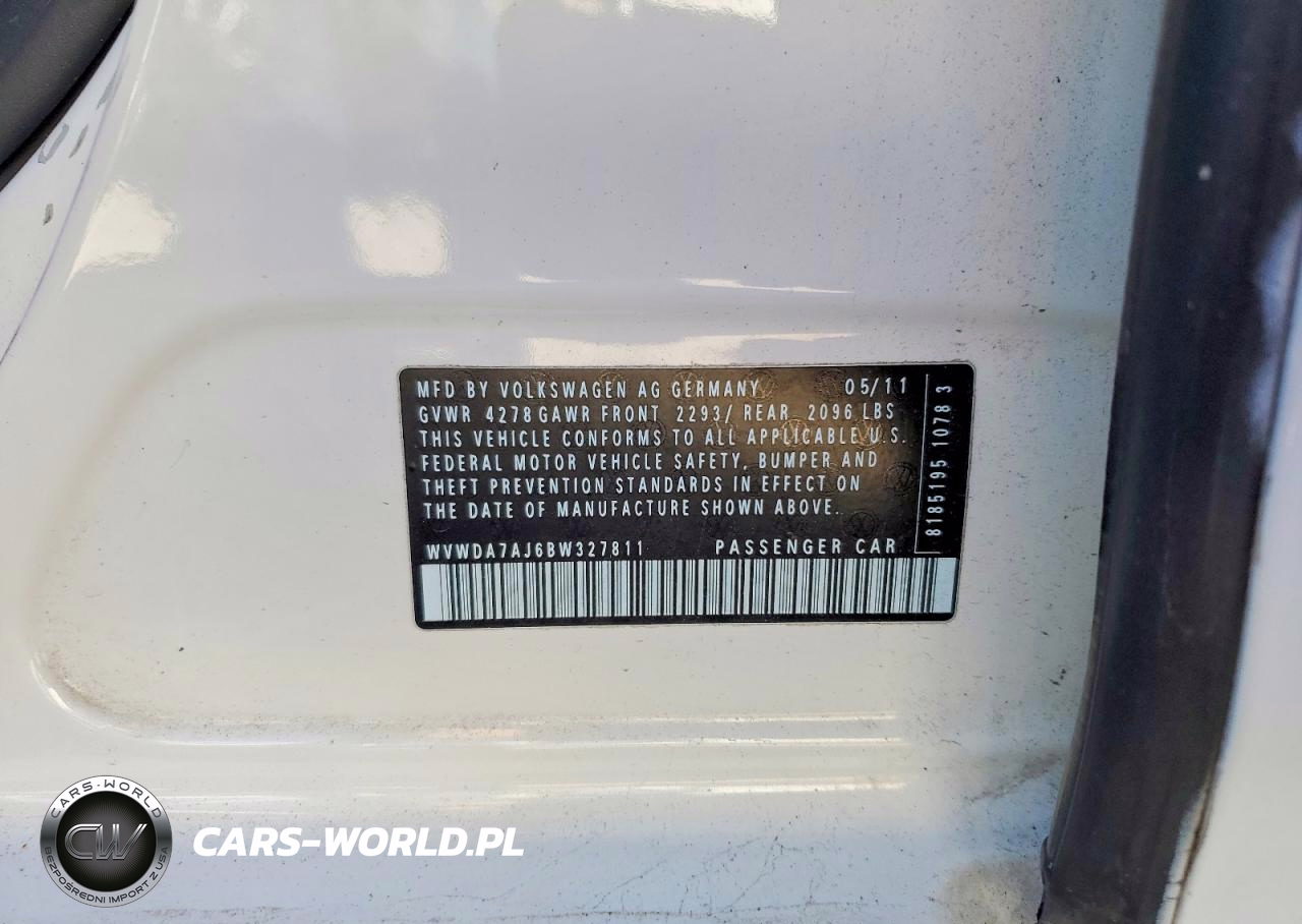 2011 Volkswagen Golf VIN:WVWDA7AJ6BW327811 - 12