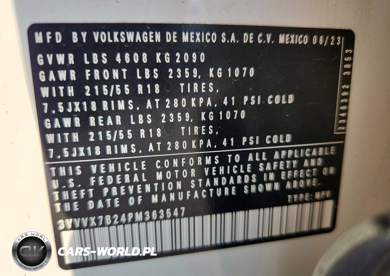 2023 Volkswagen Taos Se VIN:3VVVX7B24PM363547 - 12