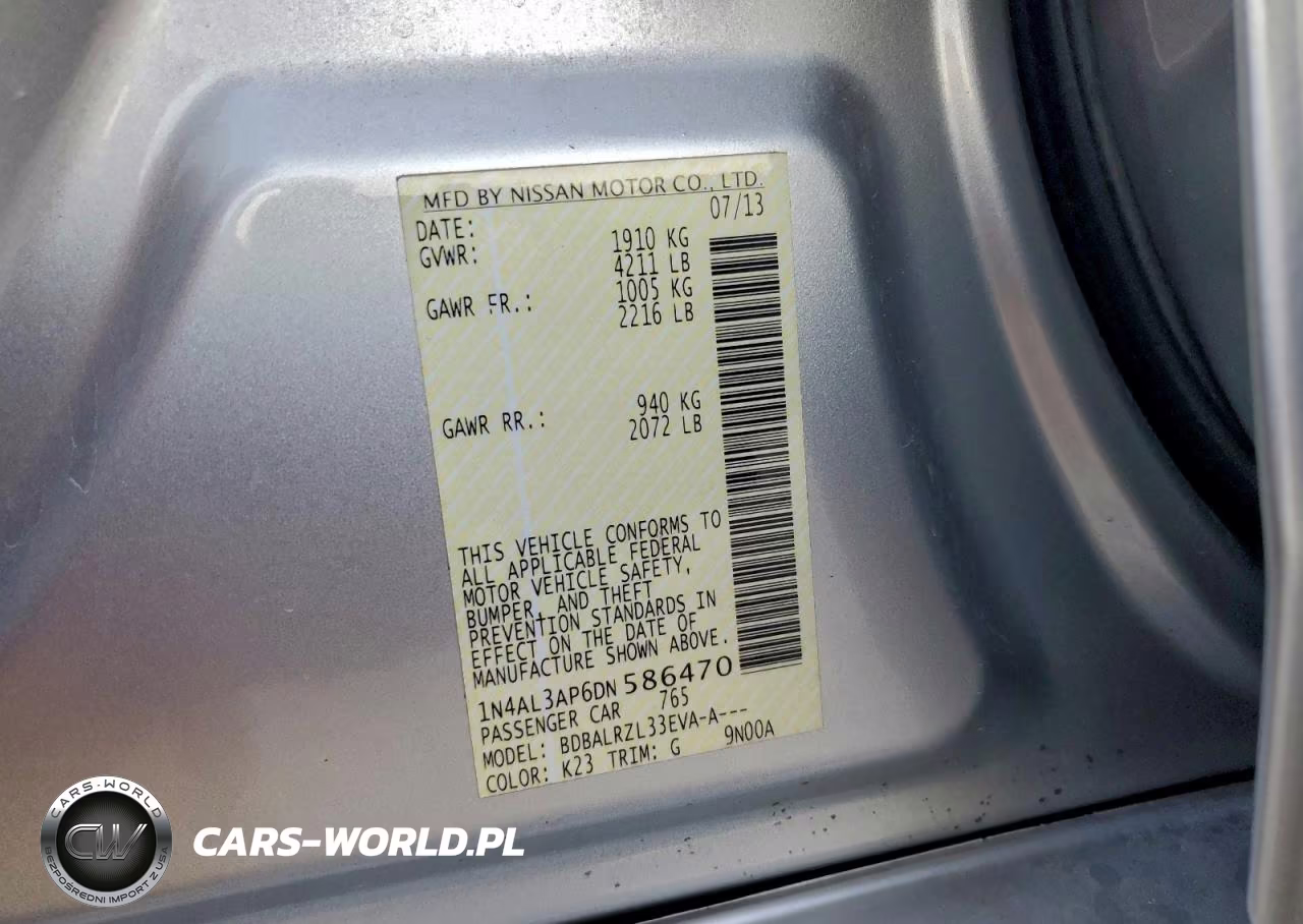2013 Nissan Altima 2.5 VIN:1N4AL3AP6DN586470 - 12