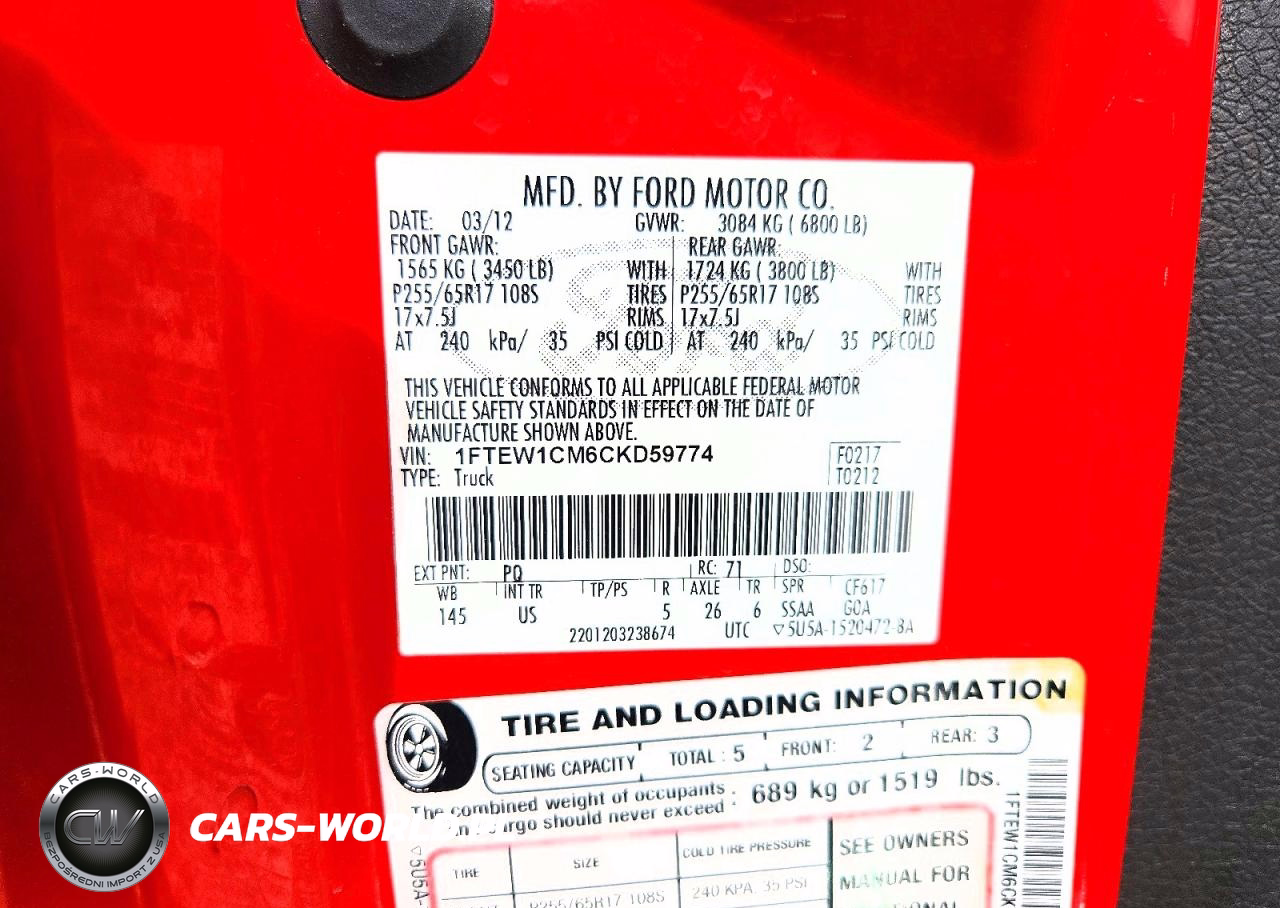 2012 Ford F150 Supercrew VIN:1FTEW1CM6CKD59774 - 12