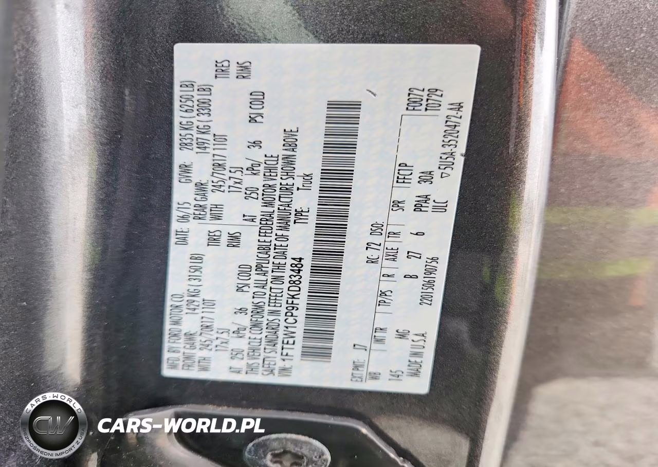 2015 Ford F150 Supercrew VIN:1FTEW1CP9FKD83484 - 12