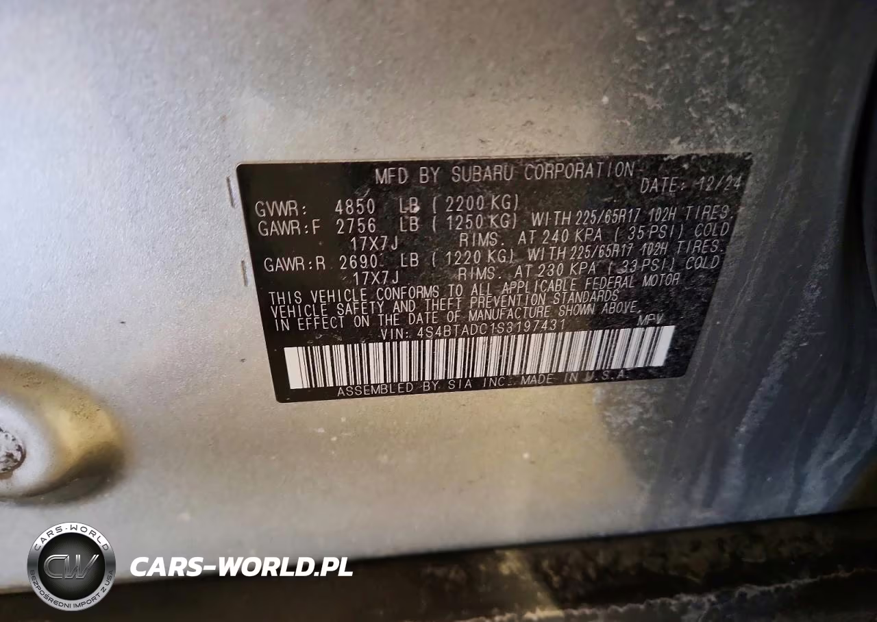 2025 Subaru Outback Premium VIN:4S4BTADC1S3197431 - 13