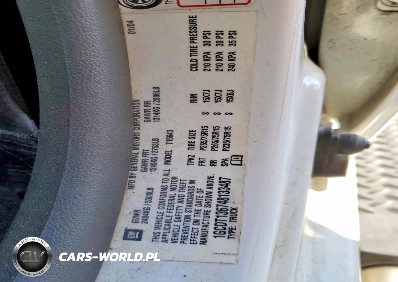 2004 Chevrolet Colorado VIN:1GCDT136748133487 - 12