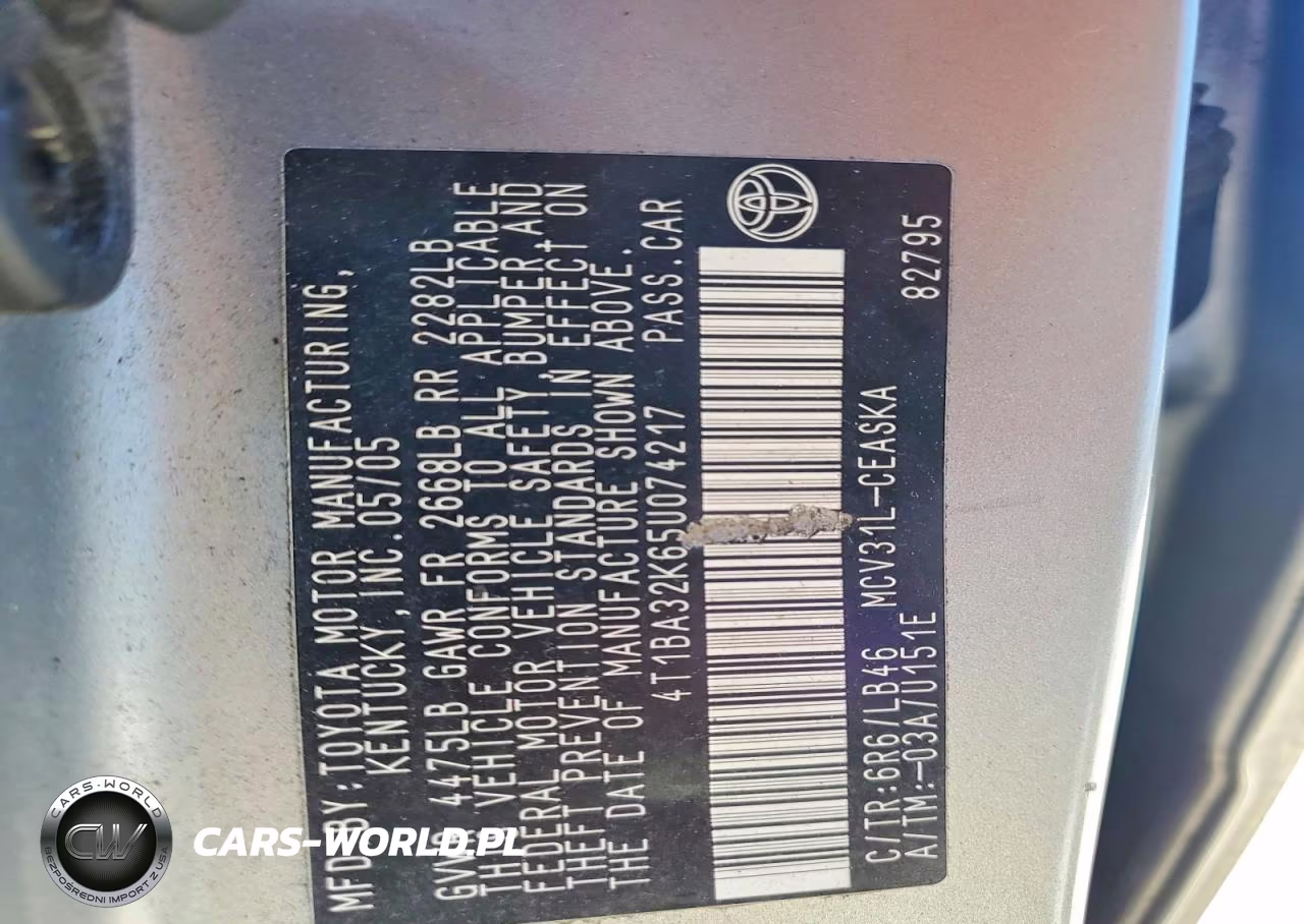 2005 Toyota Camry Se V6 VIN:4T1BA32K65U074217 - 12