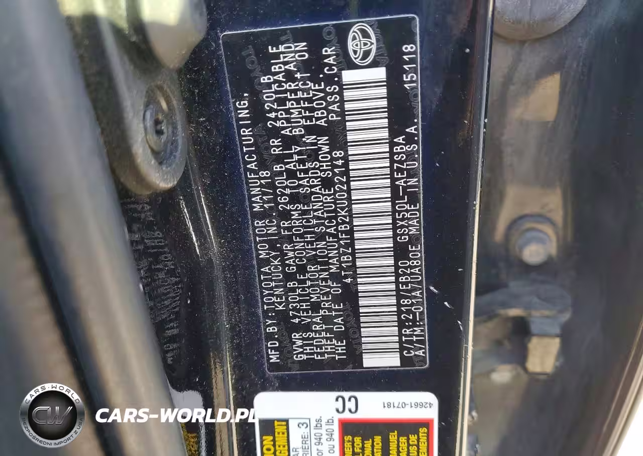 2019 Toyota Avalon Touring VIN:4T1BZ1FB2KU022148 - 12