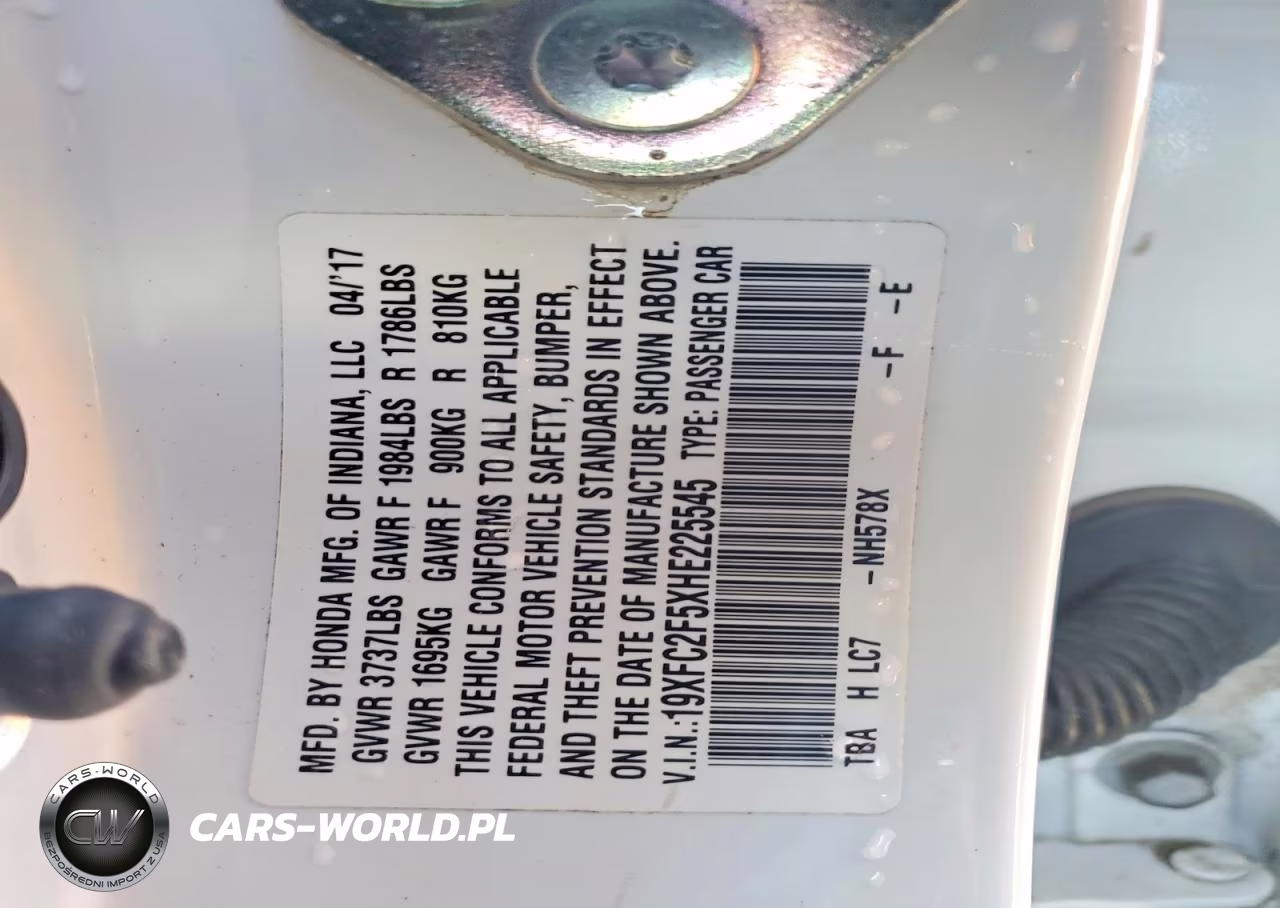 2017 Honda Civic Lx VIN:19XFC2F5XHE225545 - 12