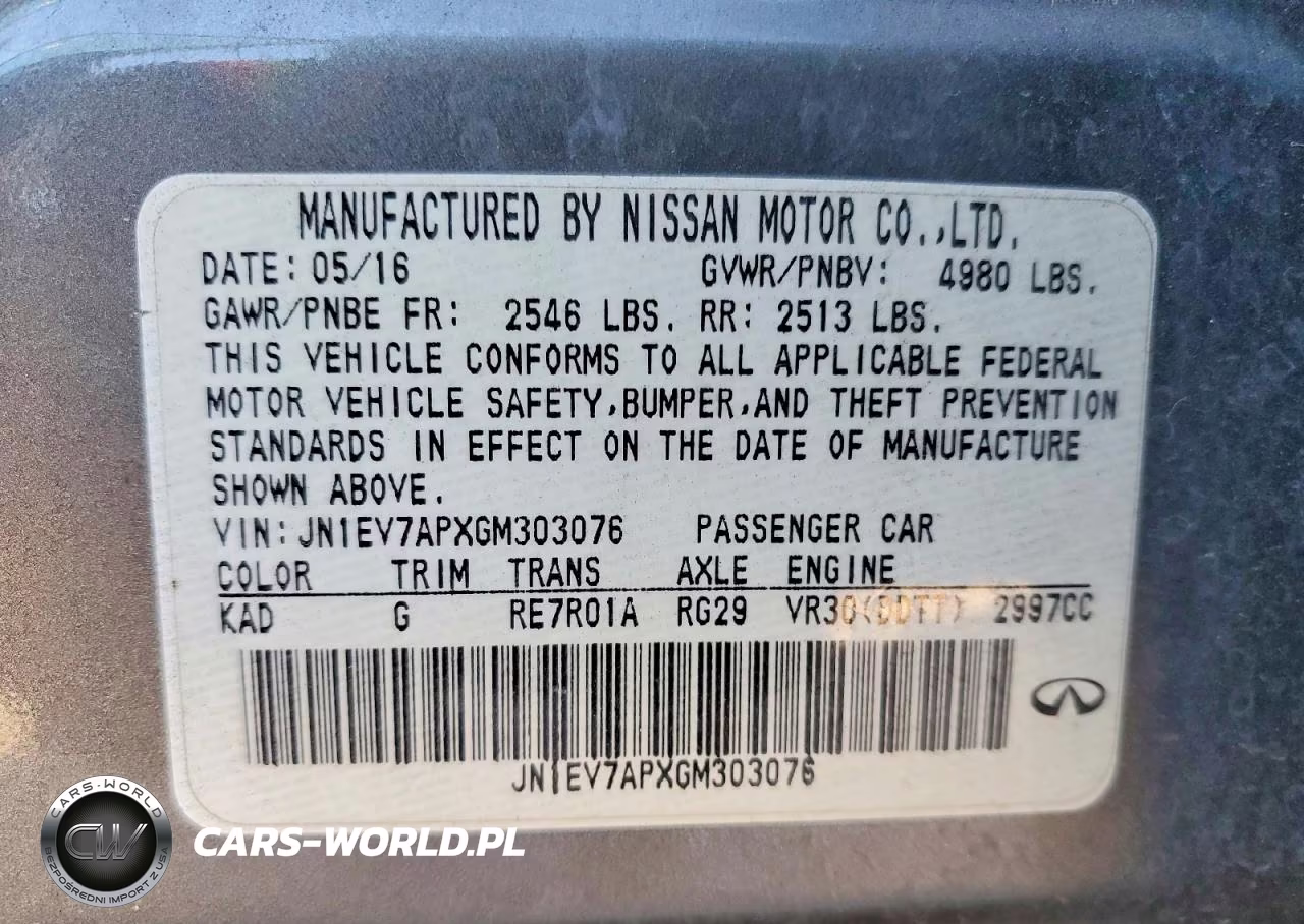 2016 Infiniti Q50 VIN:JN1EV7APXGM303076 - 12