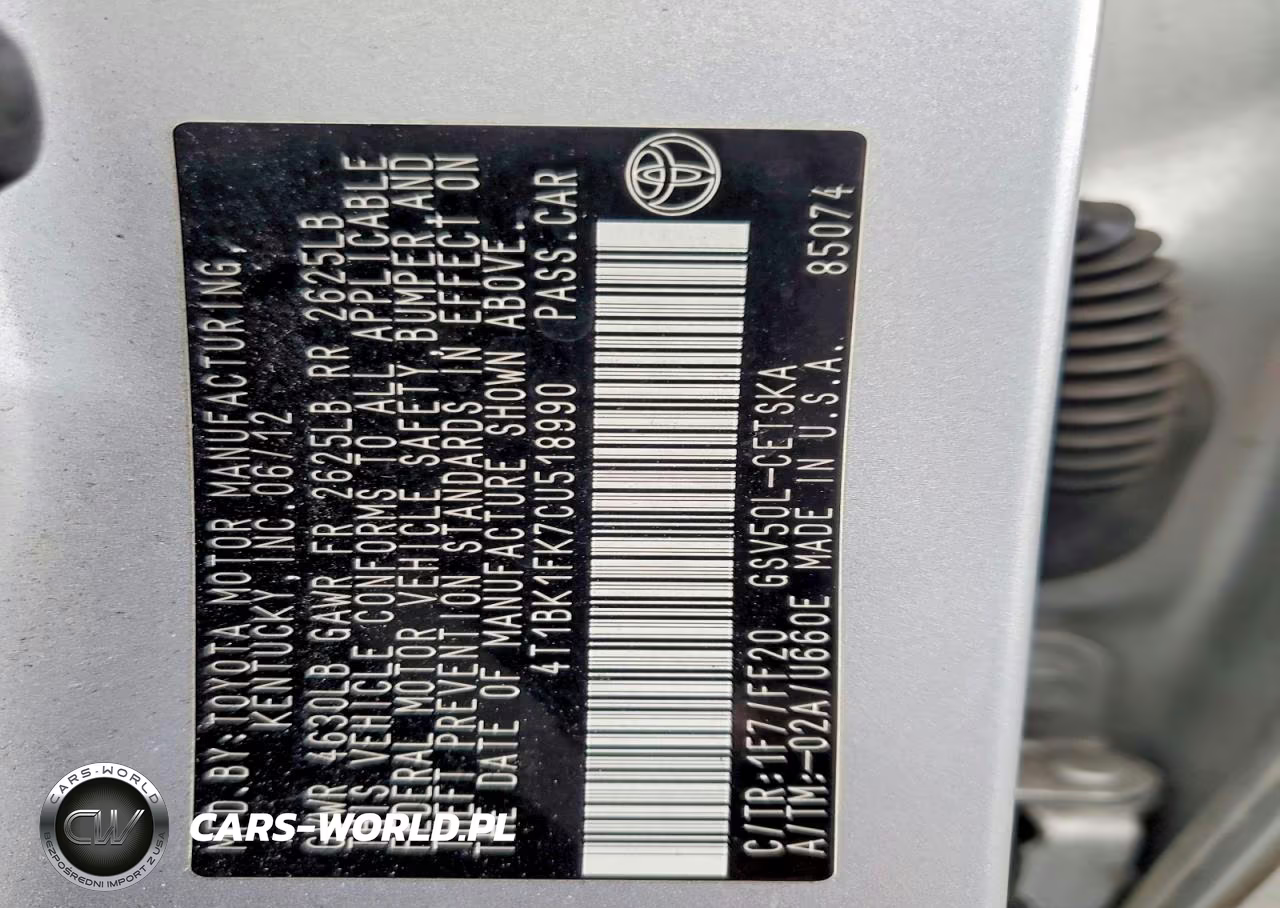 2012 Toyota Camry Se VIN:4T1BK1FK7CU518990 - 12