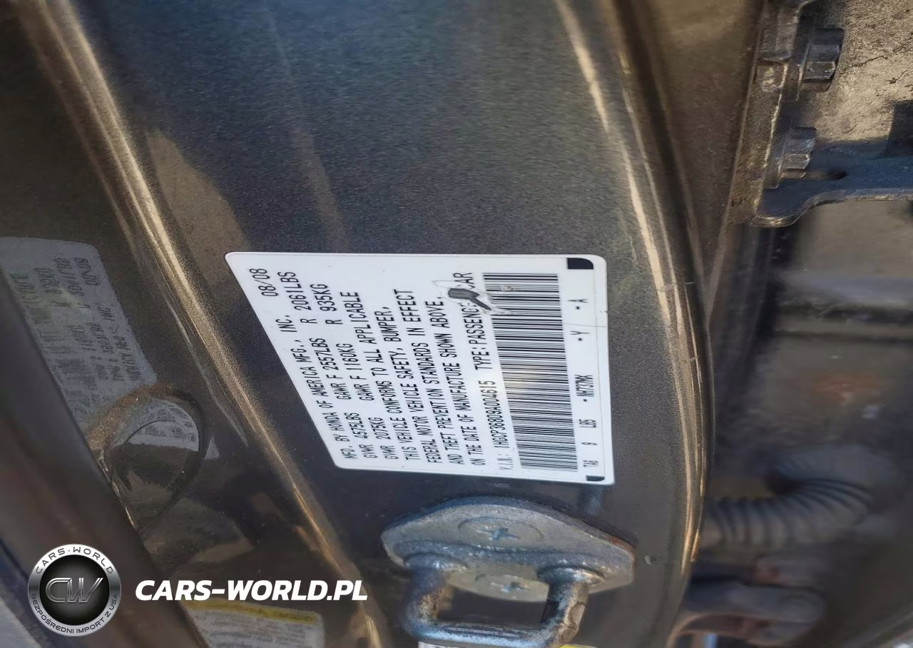 2009 Honda Accord Exl VIN:1HGCP36809A004615 - 12