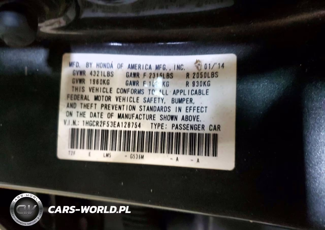2014 Honda Accord Sport VIN:1HGCR2F53EA128754 - 12