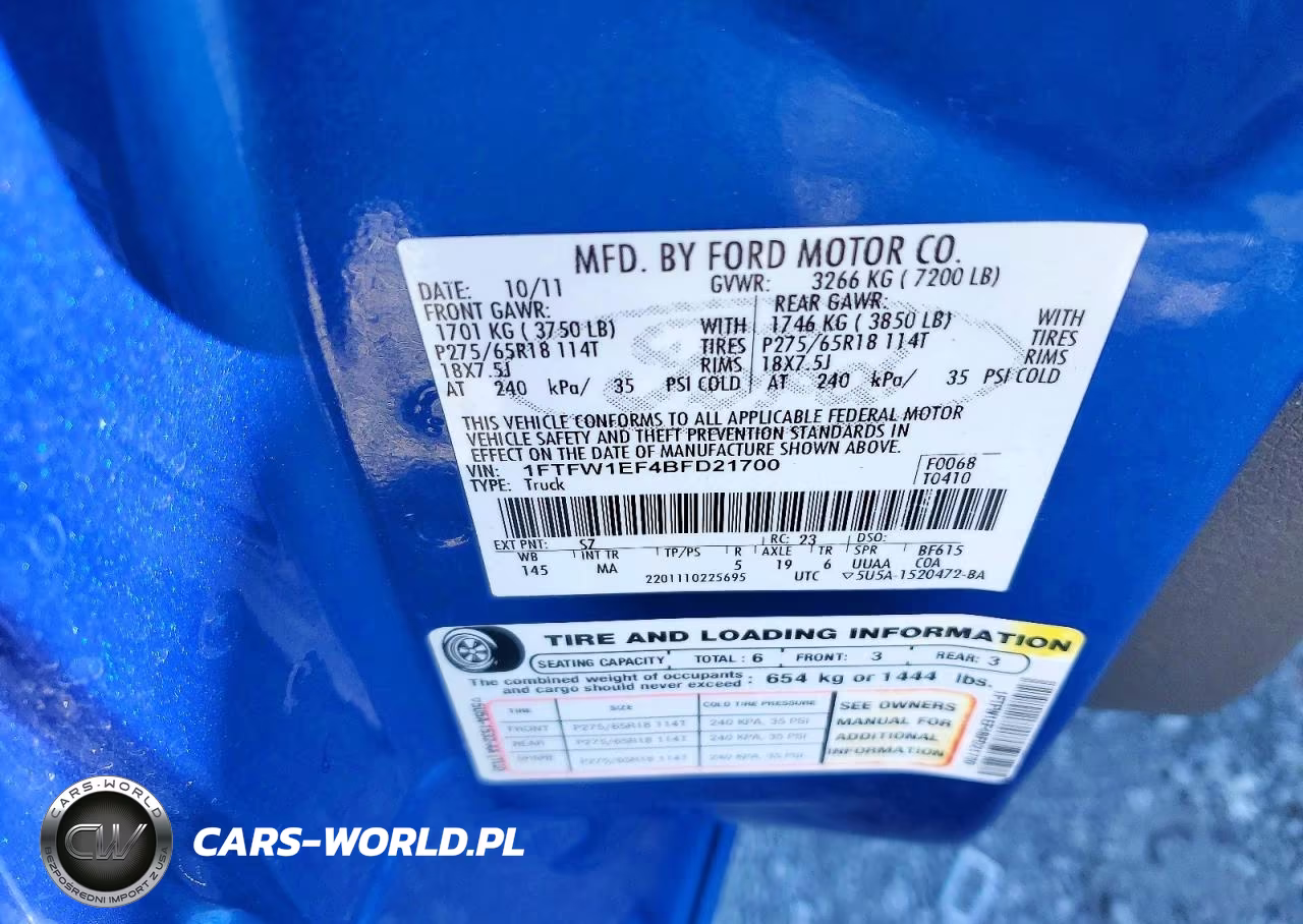 2011 Ford F150 Supercrew VIN:1FTFW1EF4BFD21700 - 12