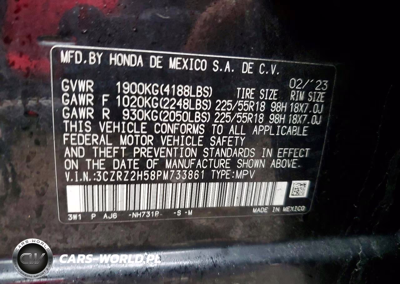 2023 Honda Hr-V Sport VIN:3CZRZ2H58PM733861 - 13