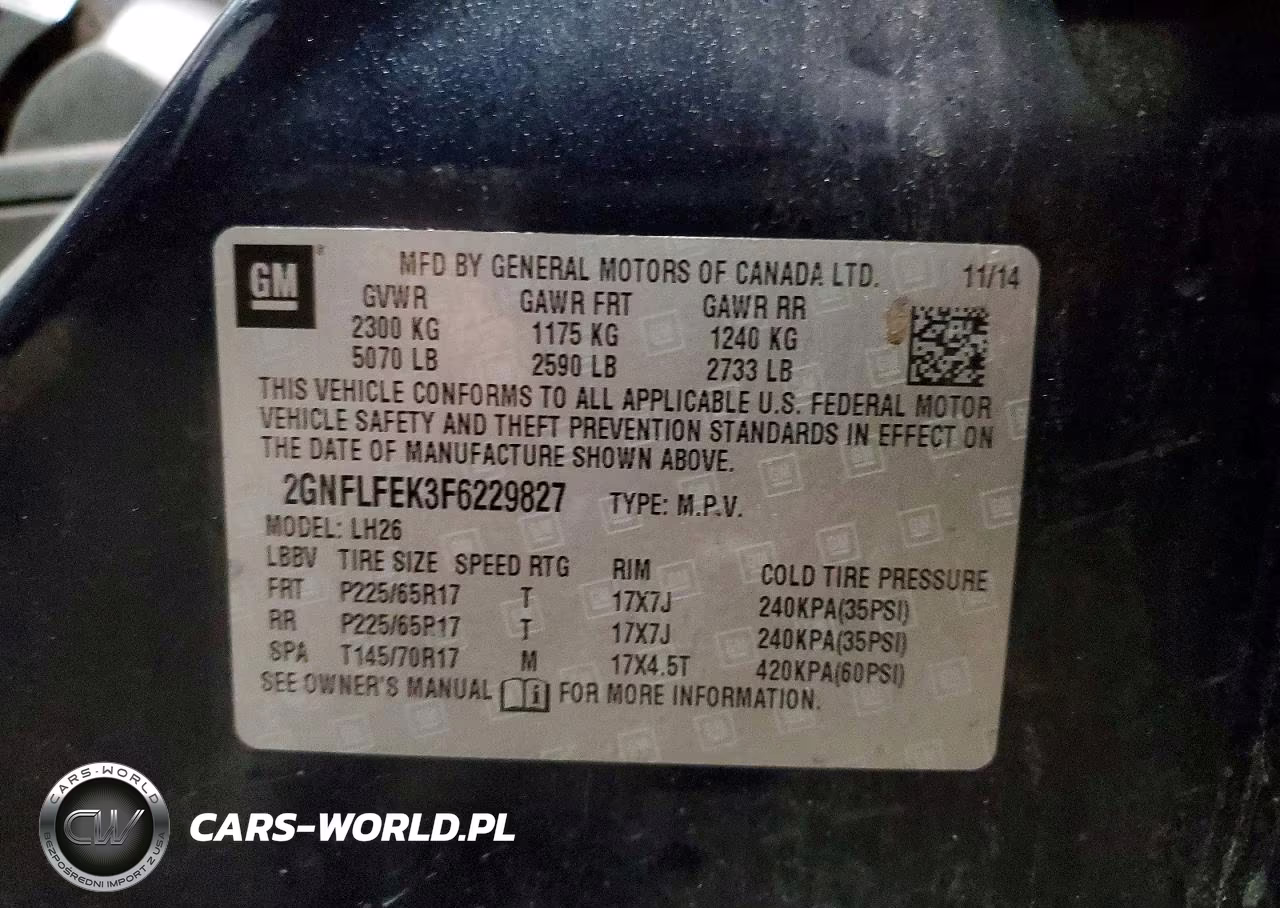2015 Chevrolet Equinox Lt VIN:2GNFLFEK3F6229827 - 13