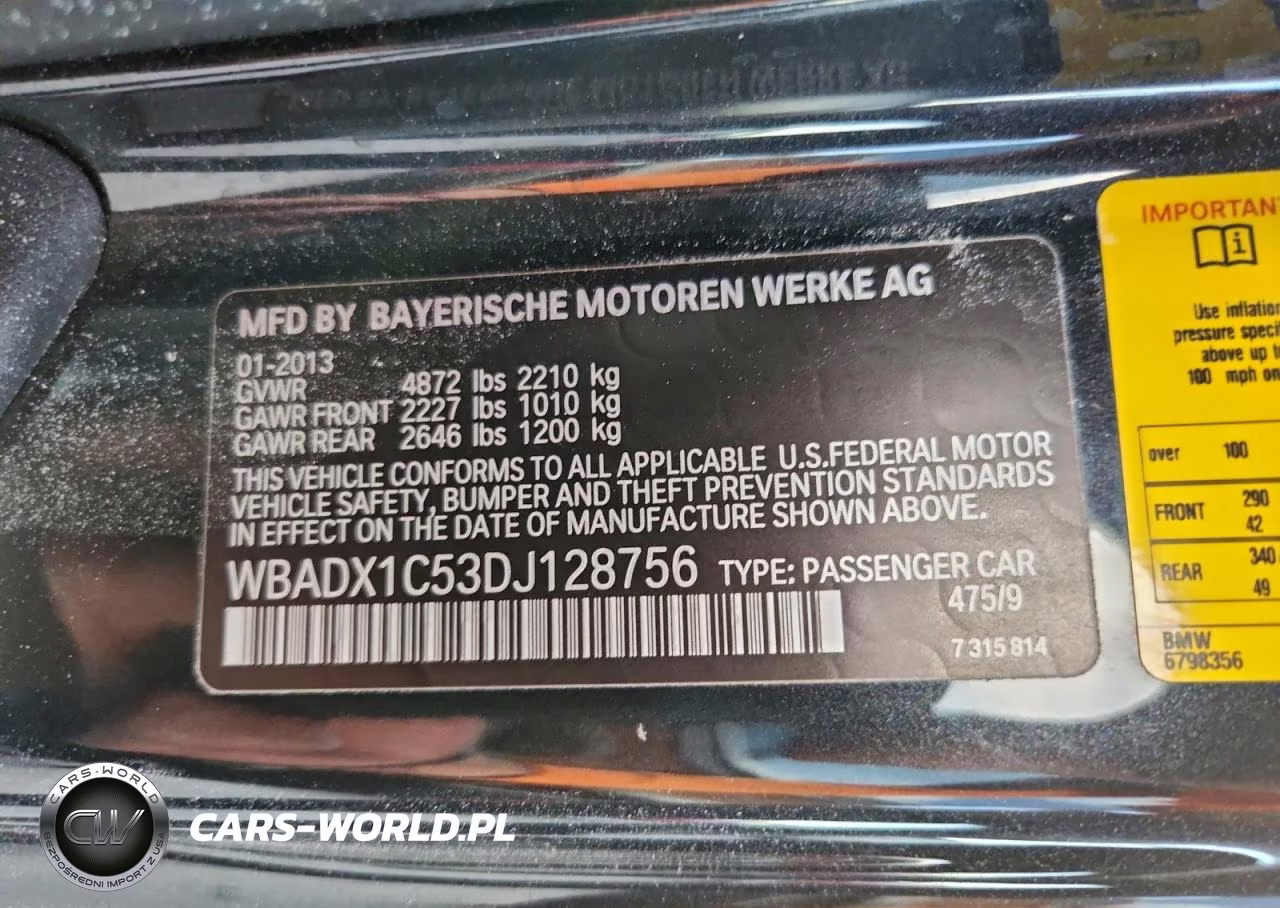 2013 BMW 335 I Sulev VIN:WBADX1C53DJ128756 - 12