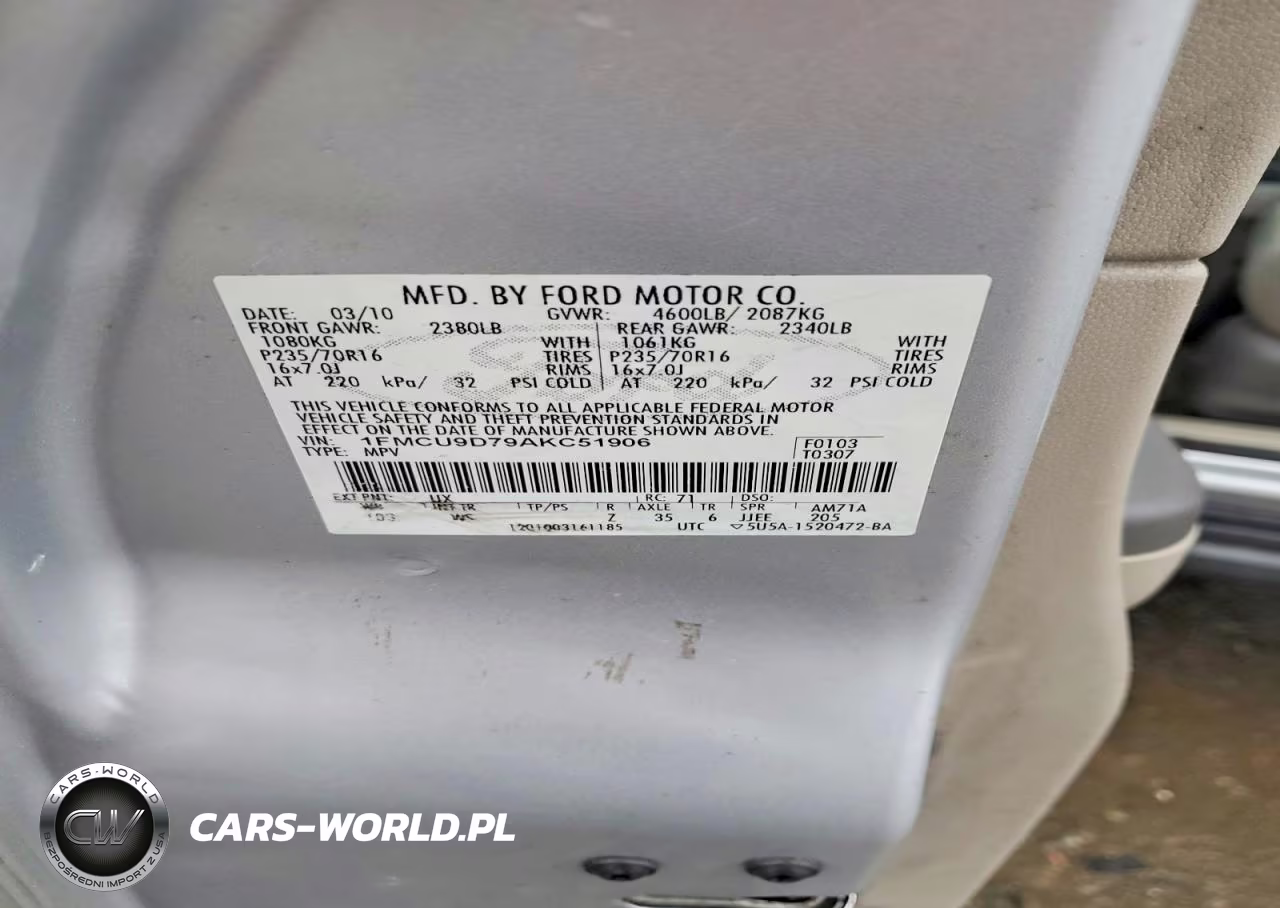 2010 Ford Escape Xlt VIN:1FMCU9D79AKC51906 - 13