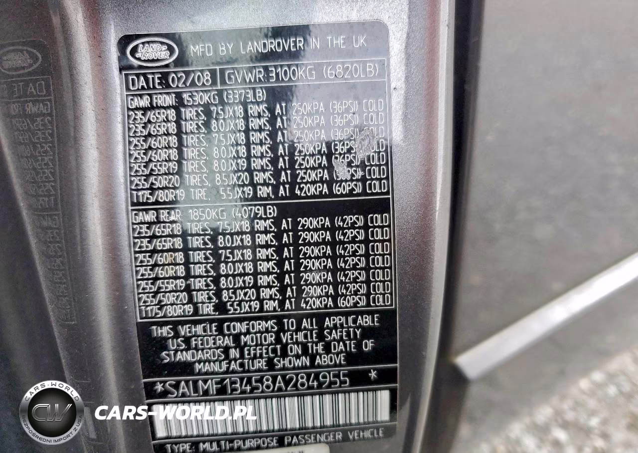 2008 Land Rover Range Rover Supercharged VIN:SALMF13458A284955 - 13