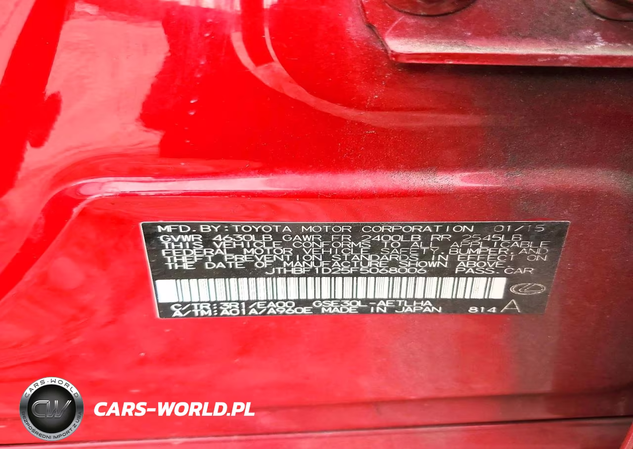 2015 Lexus Is 250 VIN:JTHBF1D25F5068006 - 13