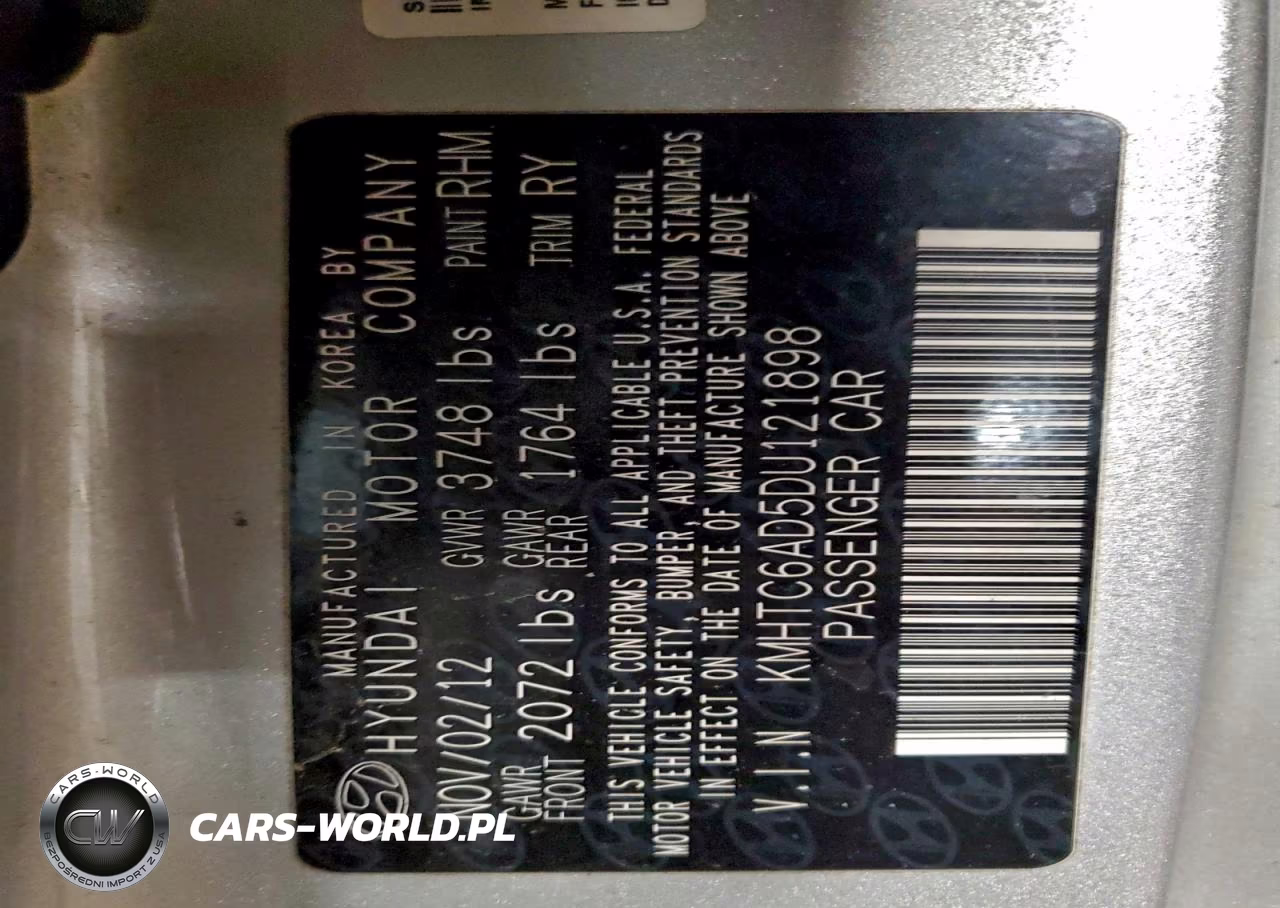 2013 Hyundai Veloster VIN:KMHTC6AD5DU121898 - 12