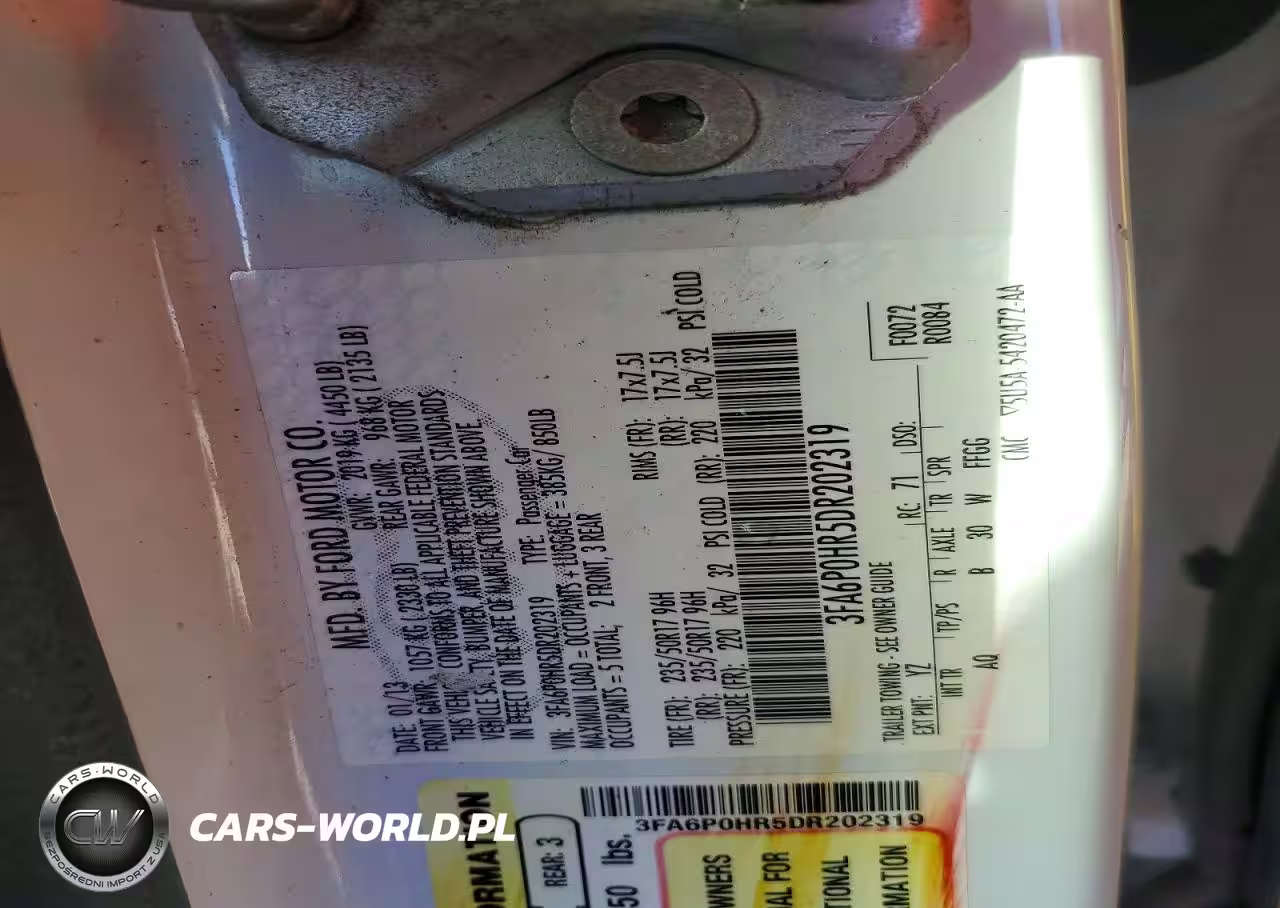 2013 Ford Fusion Se VIN:3FA6P0HR5DR202319 - 12