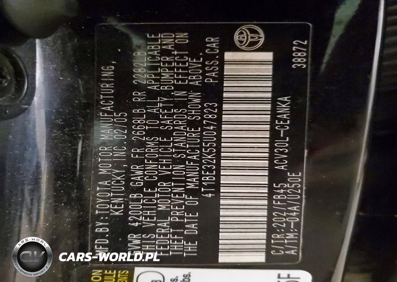2005 Toyota Camry Le VIN:4T1BE32K55U047823 - 12