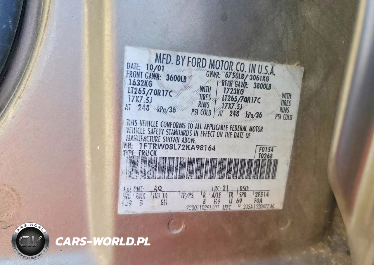 2002 Ford F150 Supercrew VIN:1FTRW08L72KA98164 - 12